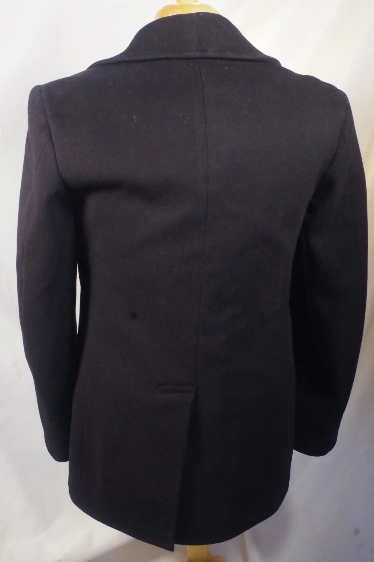 1960s Kersey Wool Navy Peacoat - Sz 36R