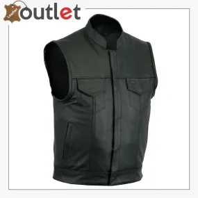 2023 New Styles Leather Motorcycle Vest For Men