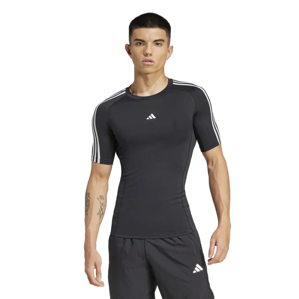 adidas TECHFIT Compression Training 3-Stripes Men's Tee