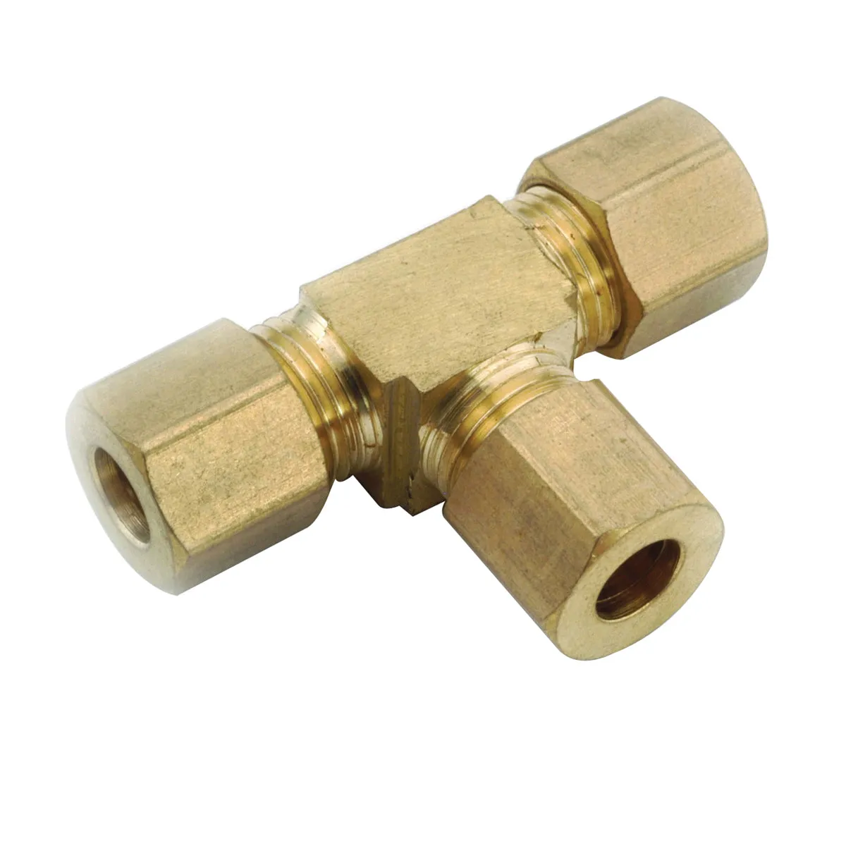 Anderson Metals 750064-08 Pipe Tee, 1/2 in, Compression, Brass, 200 psi Pressure