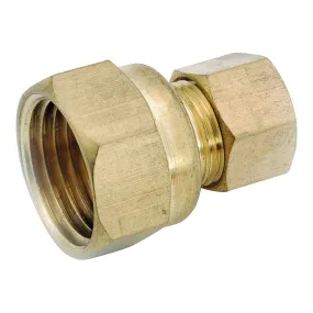 Anderson Metals 750066-0806 Tubing Coupling, 1/2 x 3/8 in, Compression x FIP, Brass