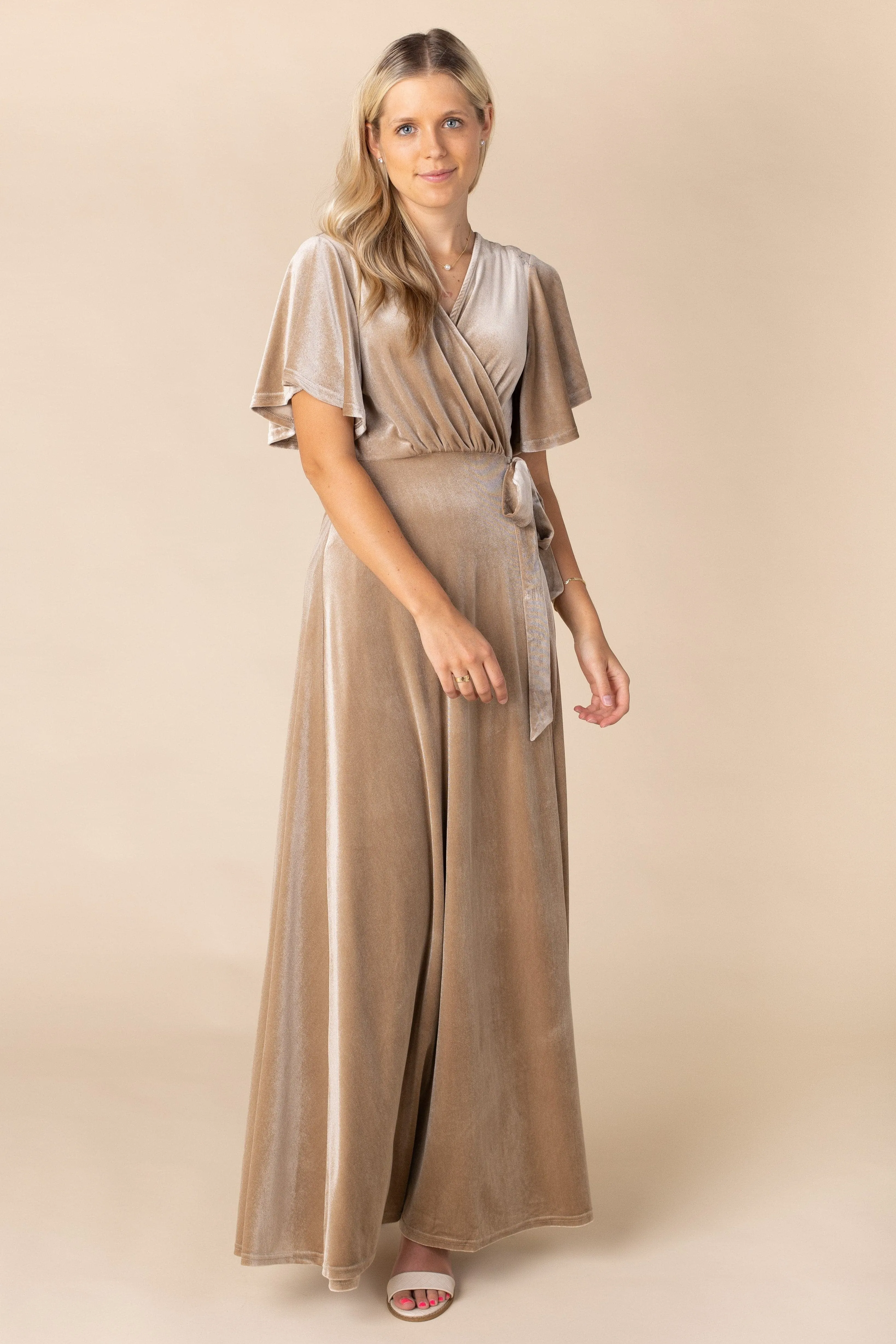 Arbor Velvet Wrap Maxi - Honey