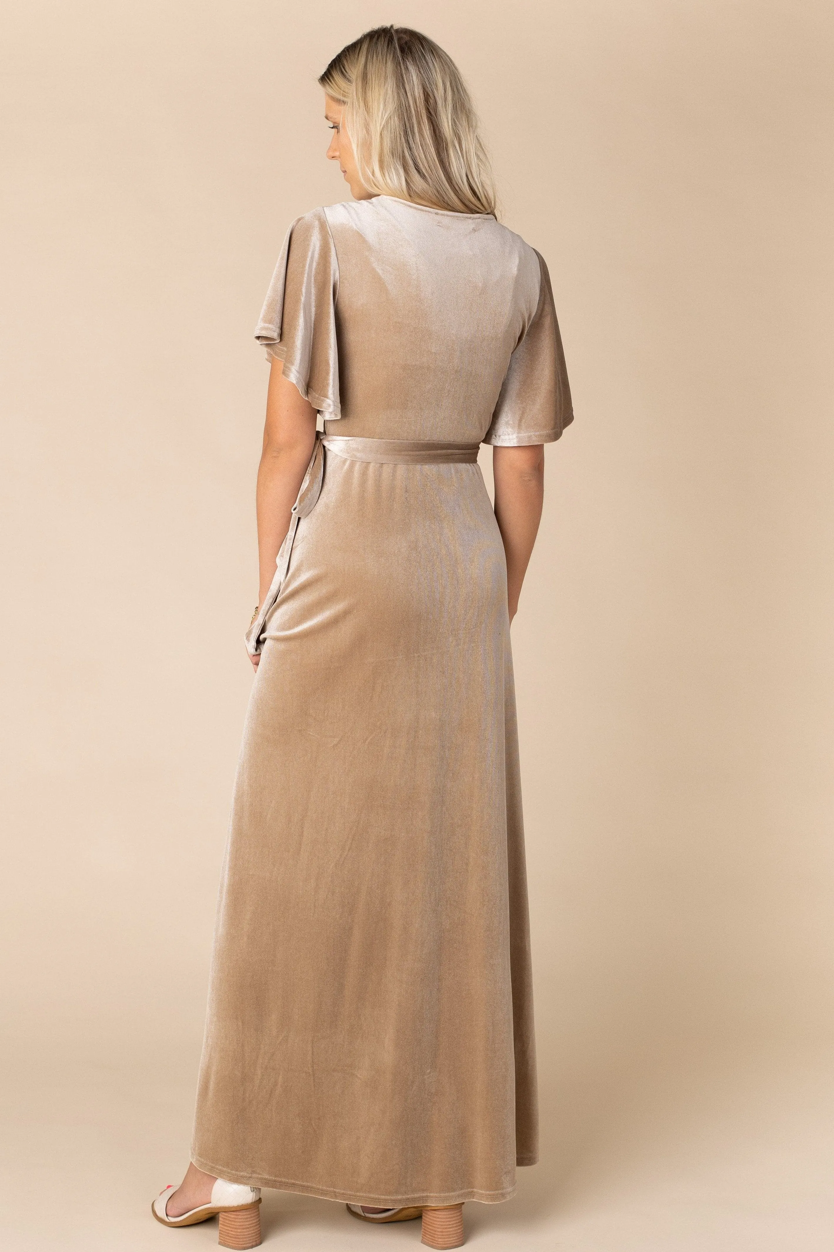 Arbor Velvet Wrap Maxi - Honey