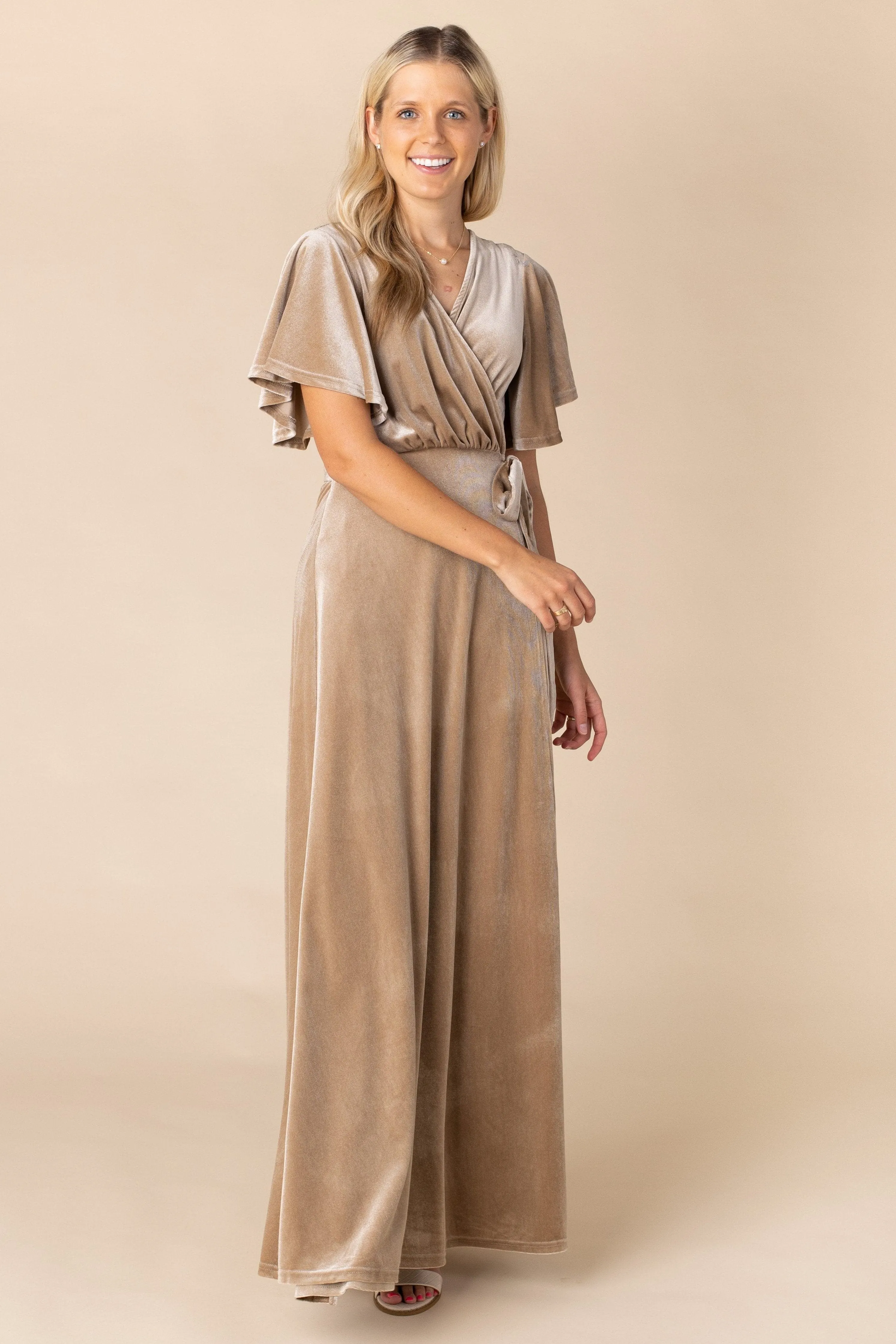 Arbor Velvet Wrap Maxi - Honey