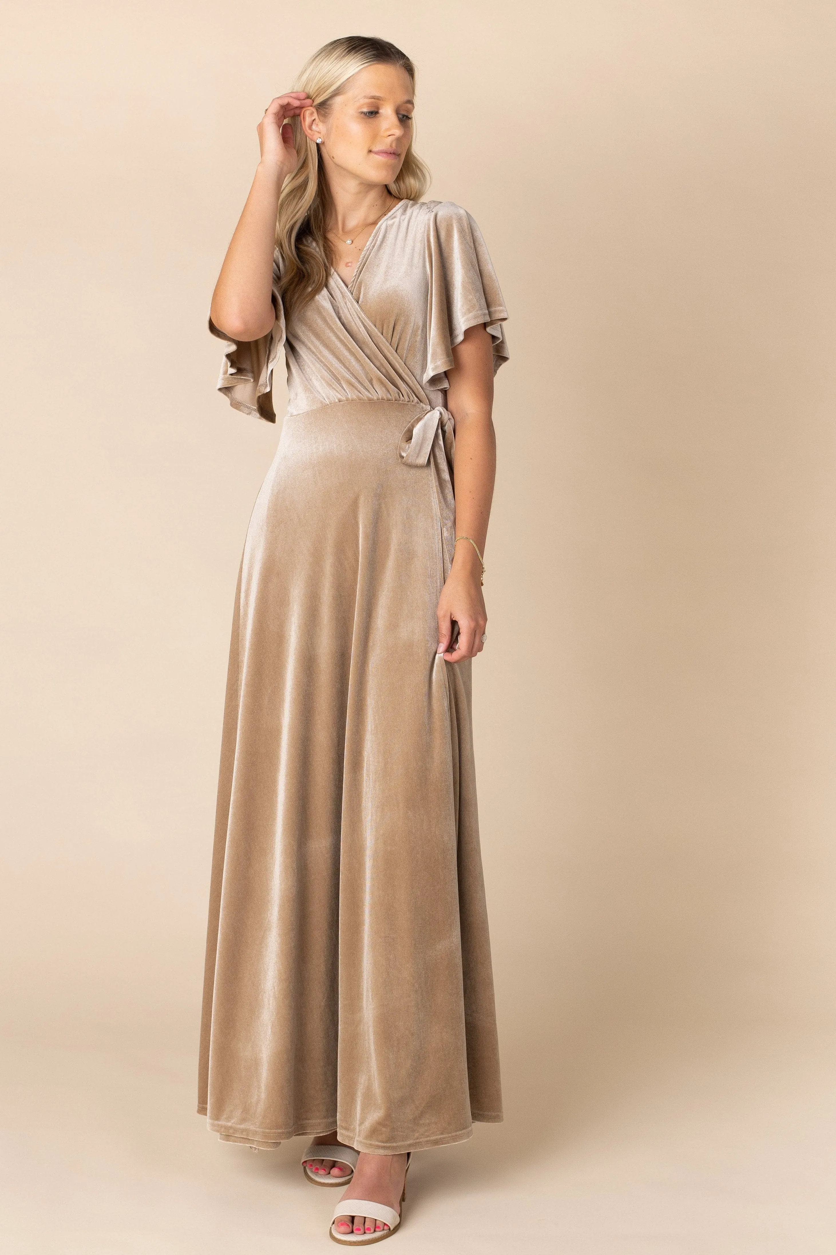 Arbor Velvet Wrap Maxi - Honey