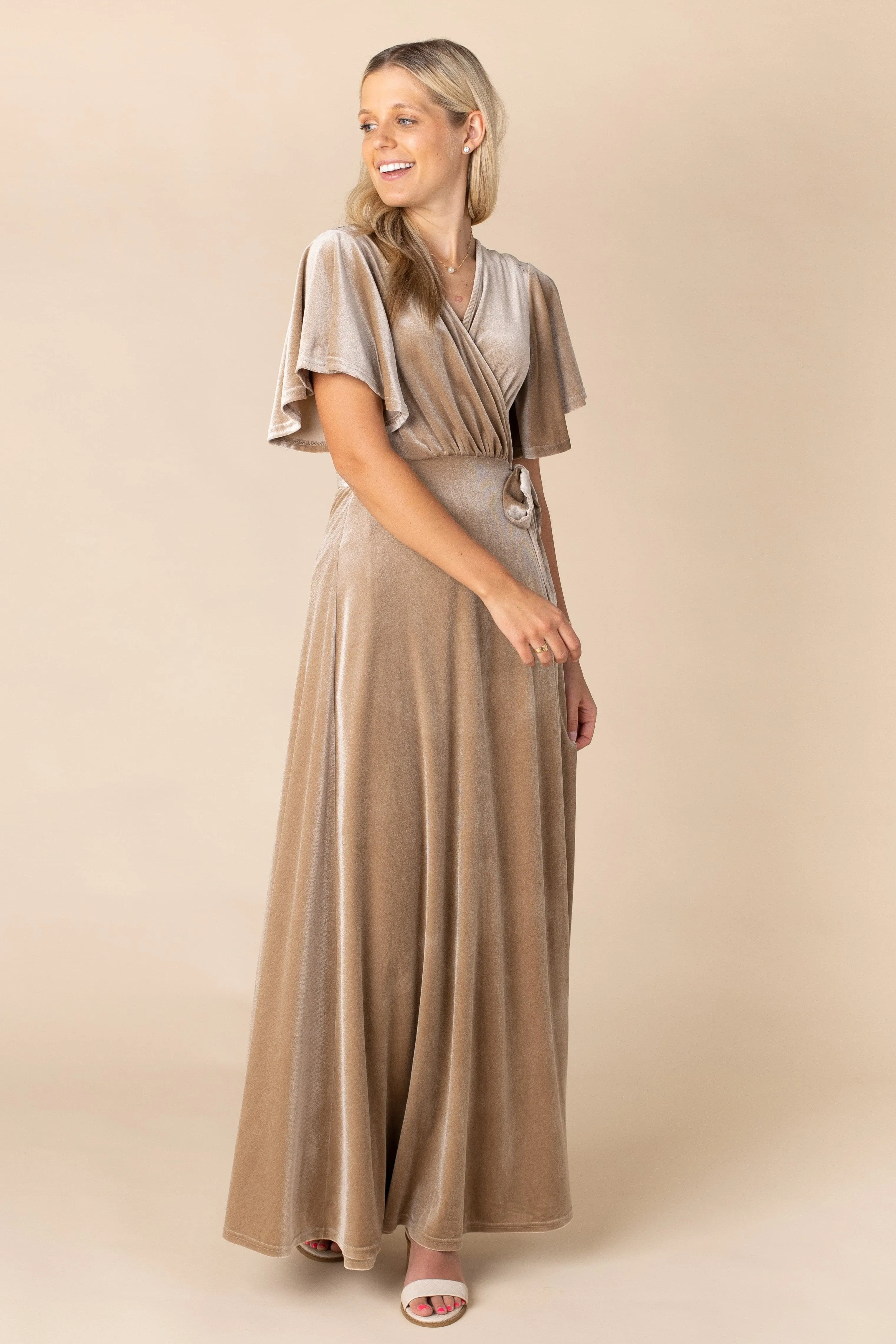 Arbor Velvet Wrap Maxi - Honey