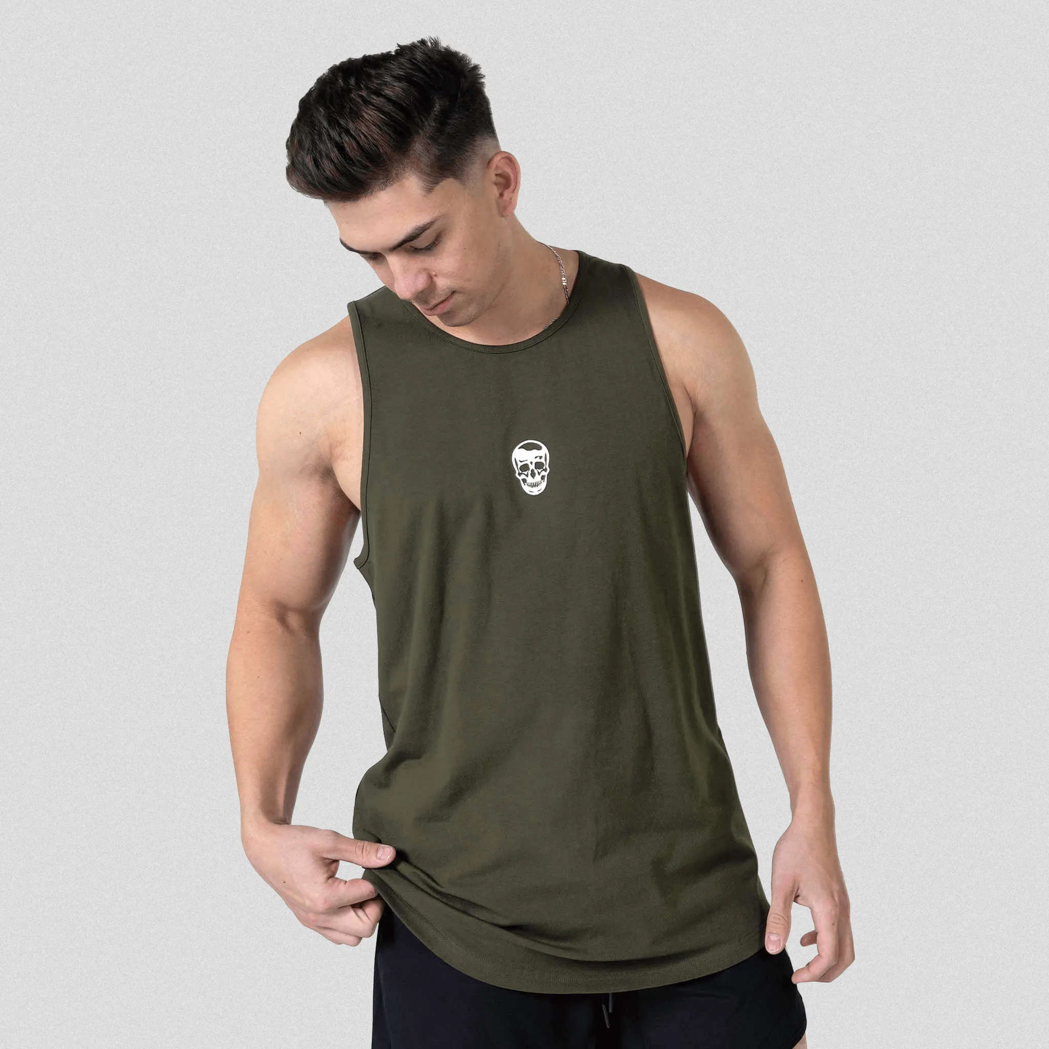 Ascend Scoop Hem Tank - OD Green