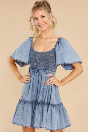 BC059 Denim Babydoll Short Dress