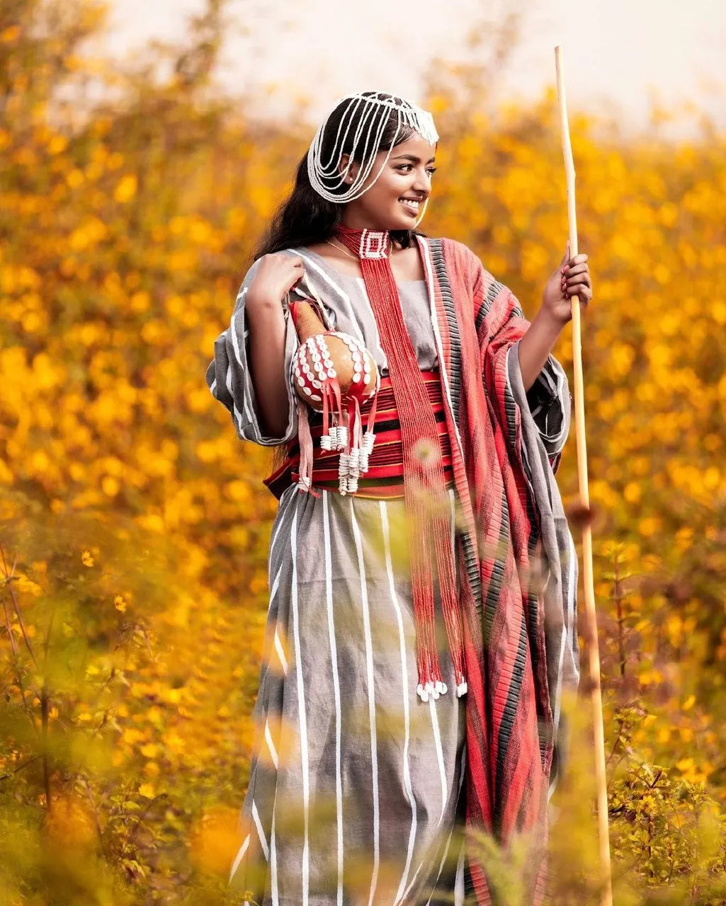 Beautiful Oromo Dress Traditional Oromo Cultural Dress with Head and Neck Accessories