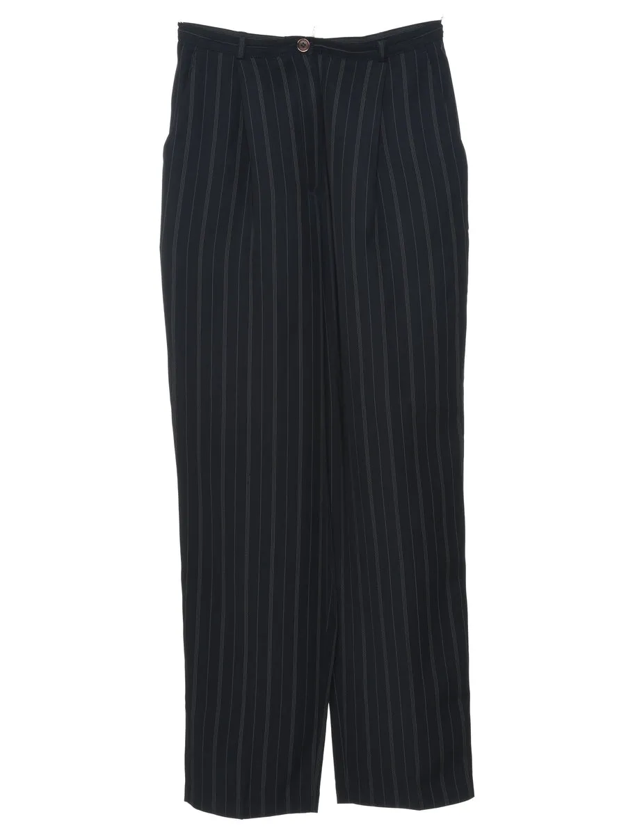 Black Pinstriped Trousers - W26 L29