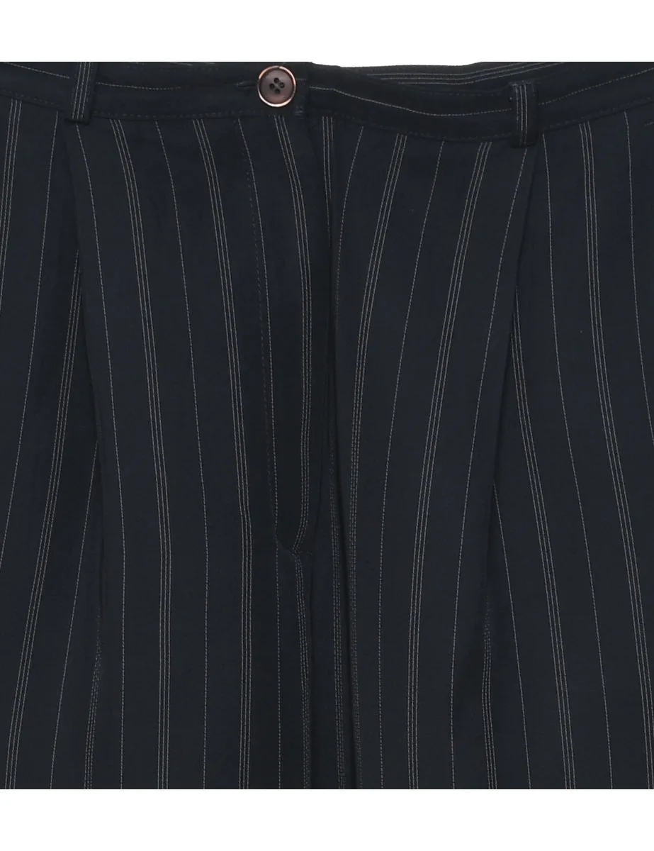 Black Pinstriped Trousers - W26 L29