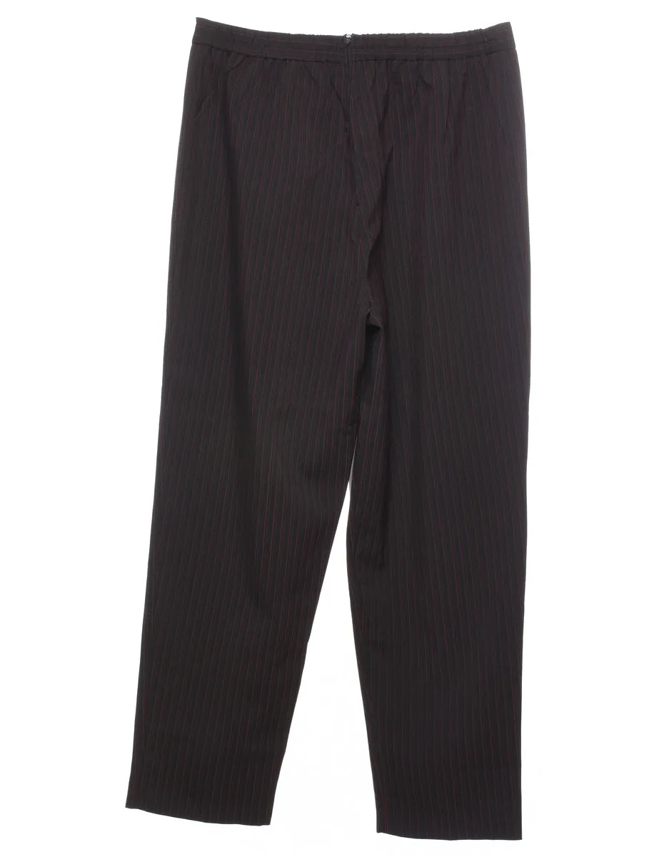 Black Pinstriped Trousers - W30 L29