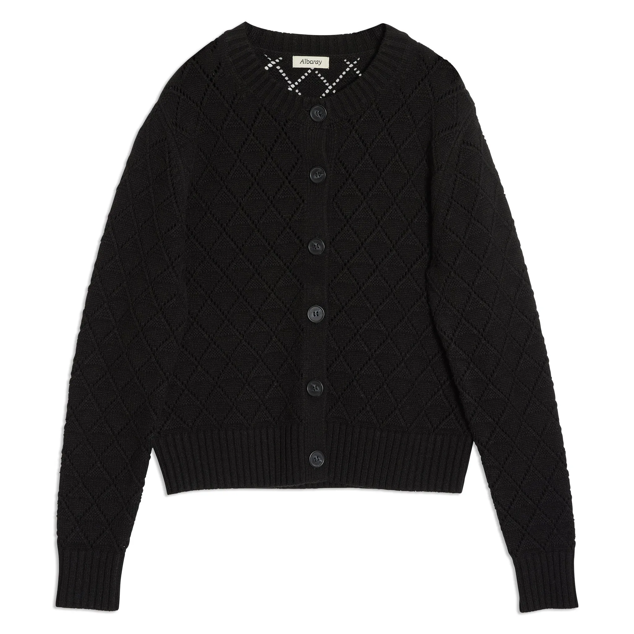 Black Pointelle Cardigan