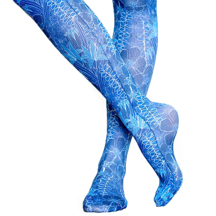 Botany Blues - Compression Scrubs Socks