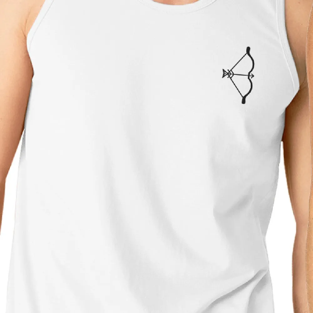 Bow And Arrow To Heart Target Matching Couple White Tank Tops