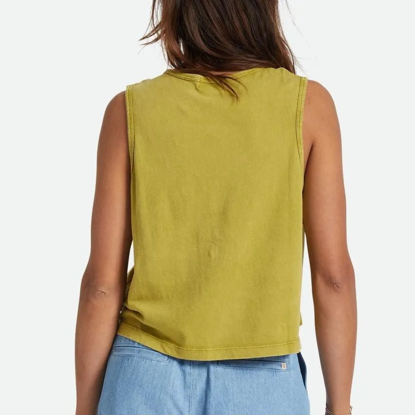 BRIXTON WOMENS CAREFREE POCKET TANK MOSS