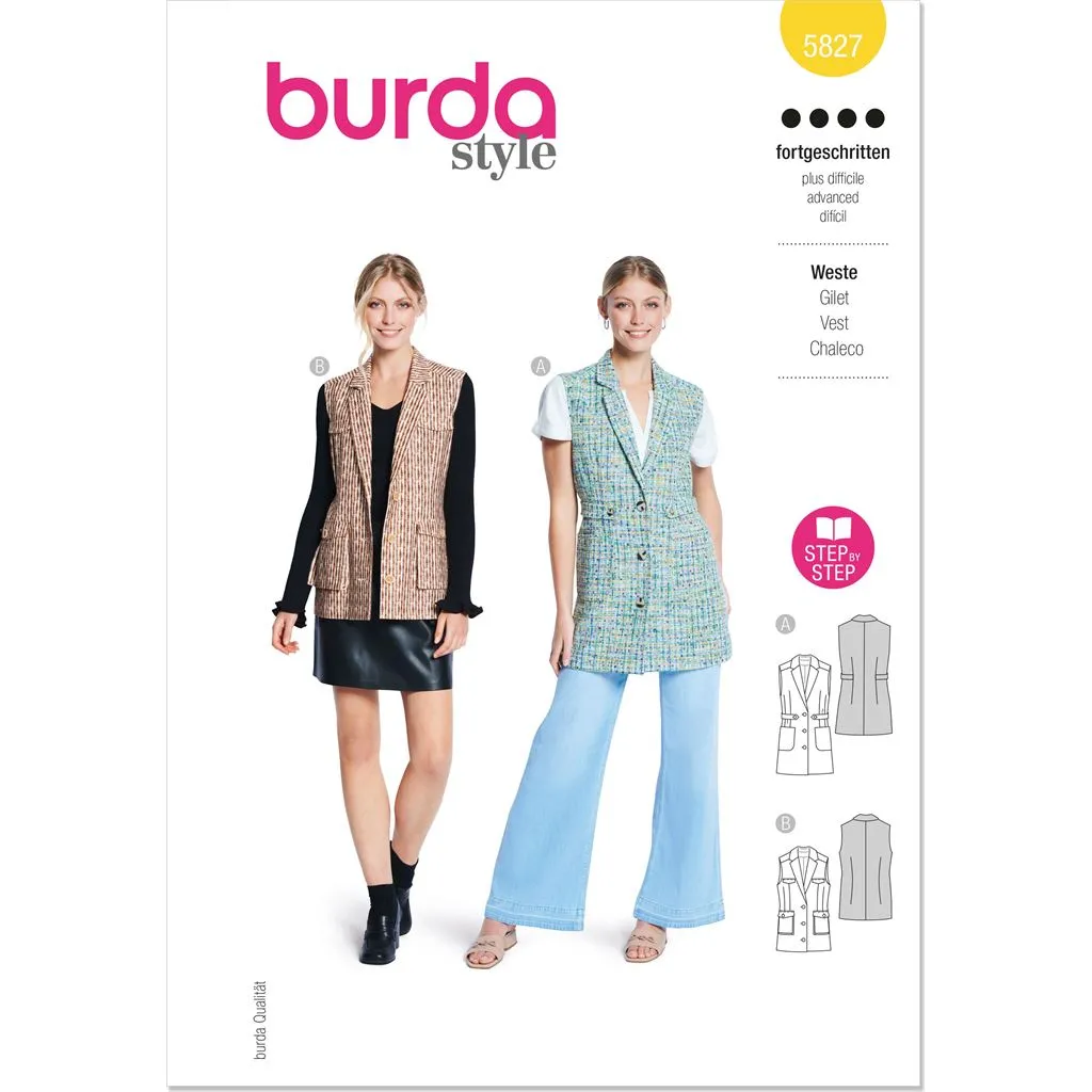 Burda Style Pattern 5827 Misses' Vest B5827