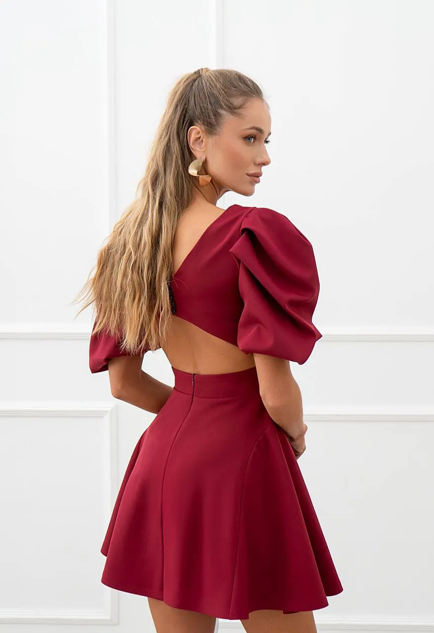 Burgundy mini dress “Merlot”