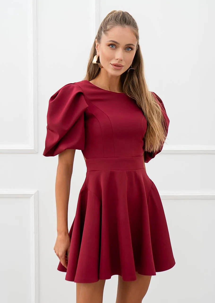 Burgundy mini dress “Merlot”