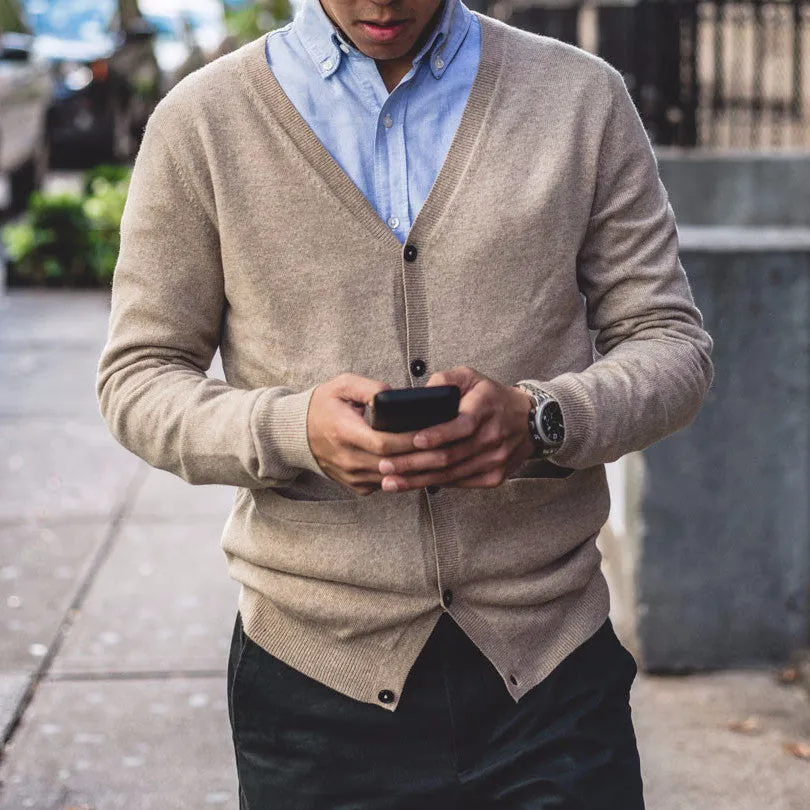 Camel Cashmere Cardigan