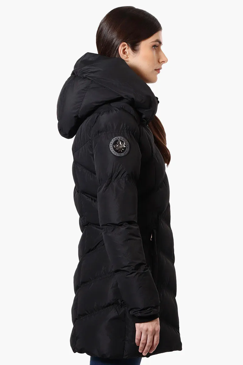 Canada Weather Gear Chevron Quilted Puffer Parka Jacket - Black