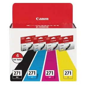 Canon 271 Black, C/M/Y 4pk Combo Ink Cartridges - Black, Cyan, Magenta, Yellow (0390C005)