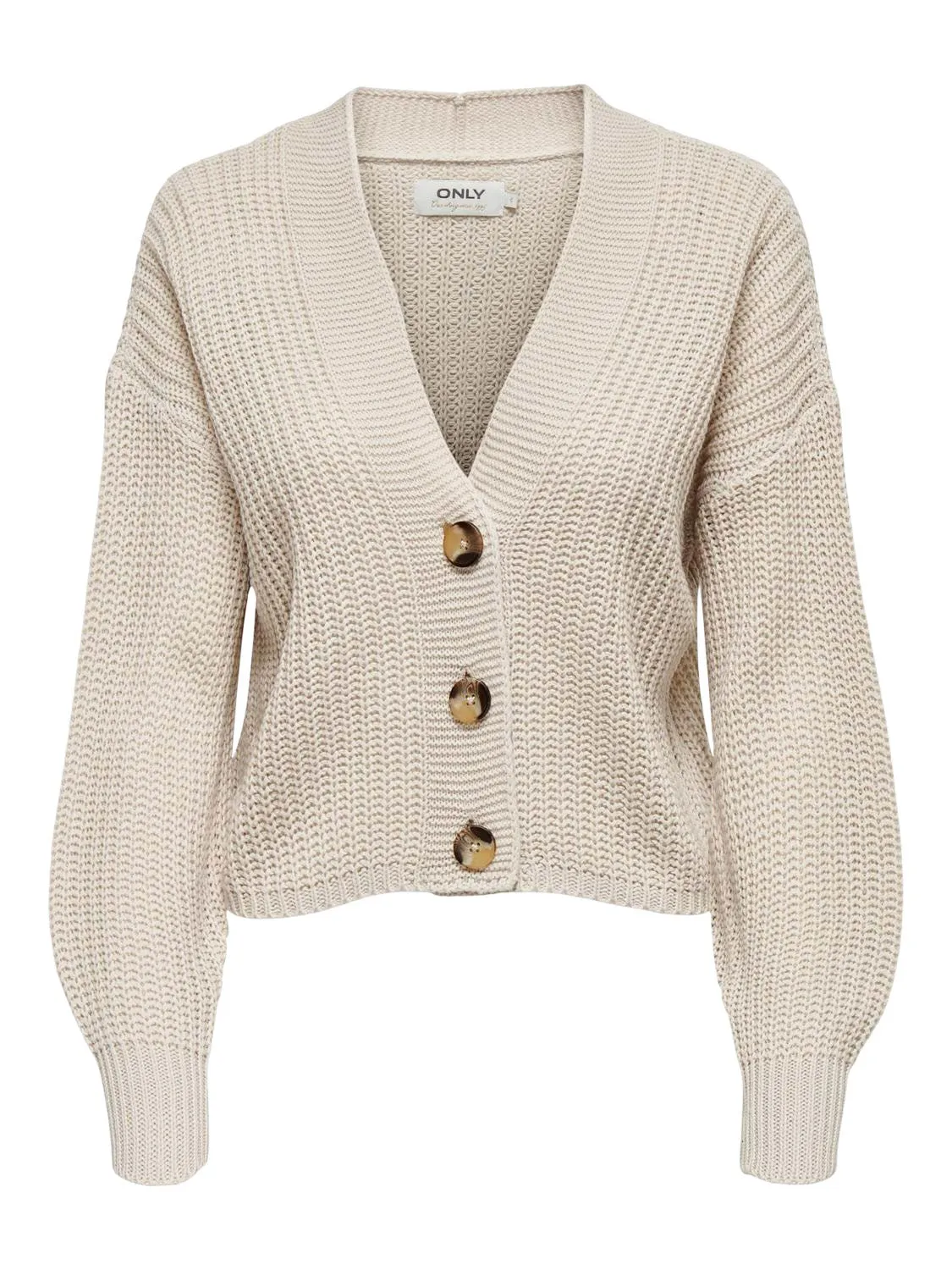 Carolina Button Cardigan in Stone