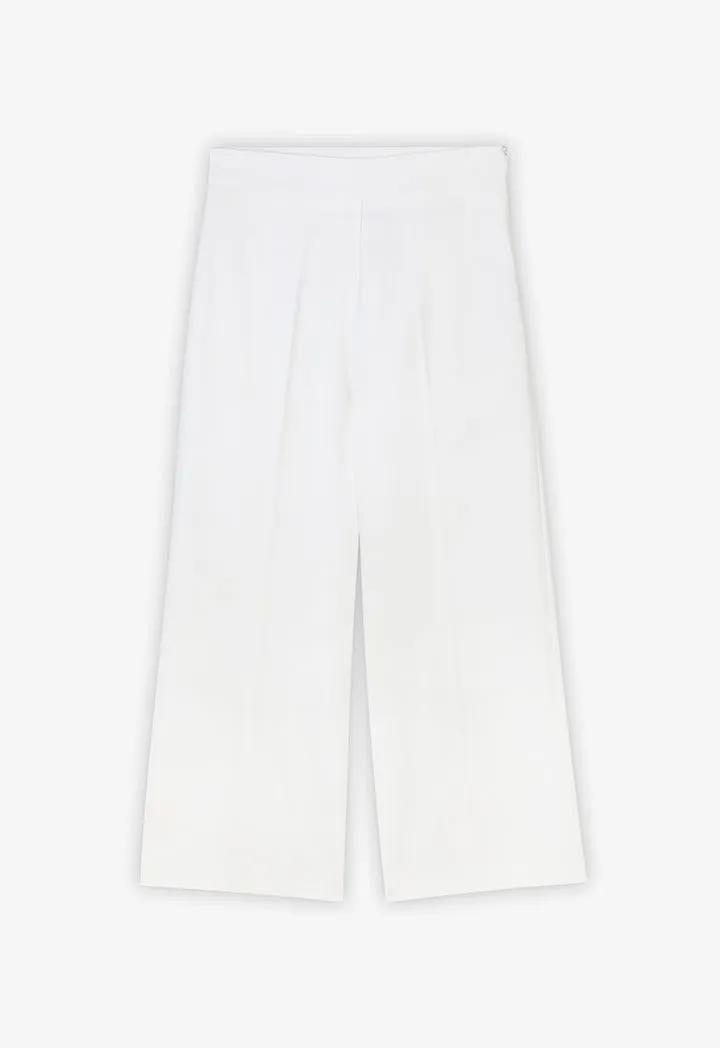 Choice Single Tone Wide Legs Trouser Offwhite