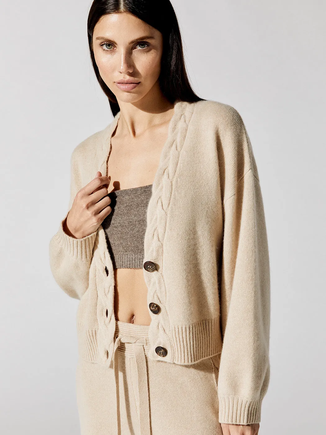 Cleo Cashmere Cardigan - Biscuit