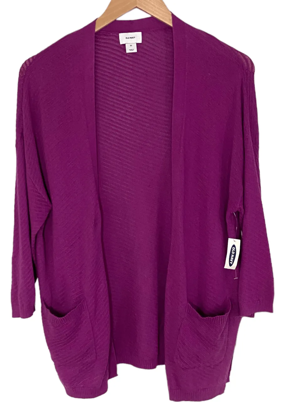 Cool Winter Grape Open Cardigan Sweater