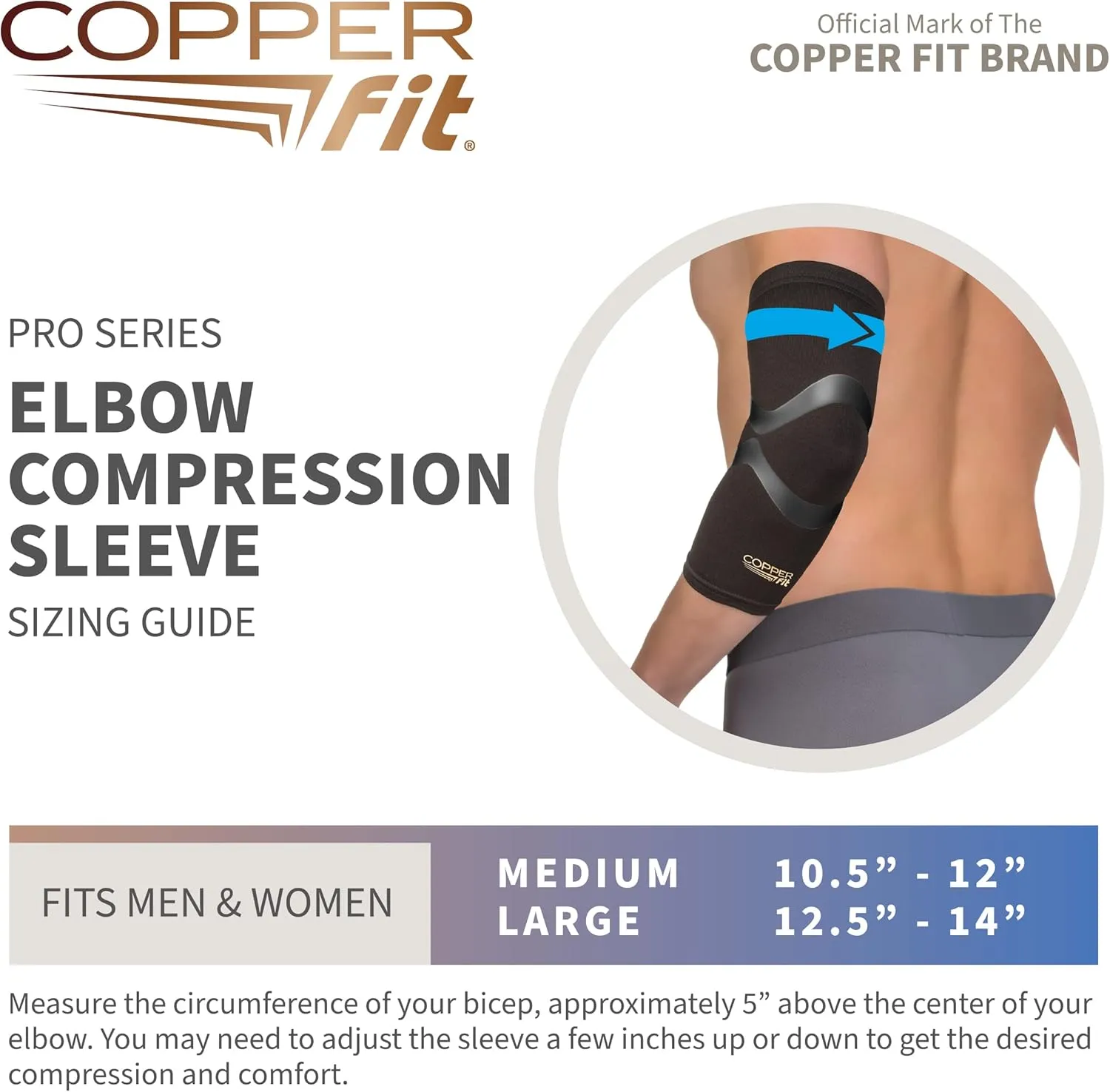 Copper Fit Pro Series Compression Elbow Sleeve