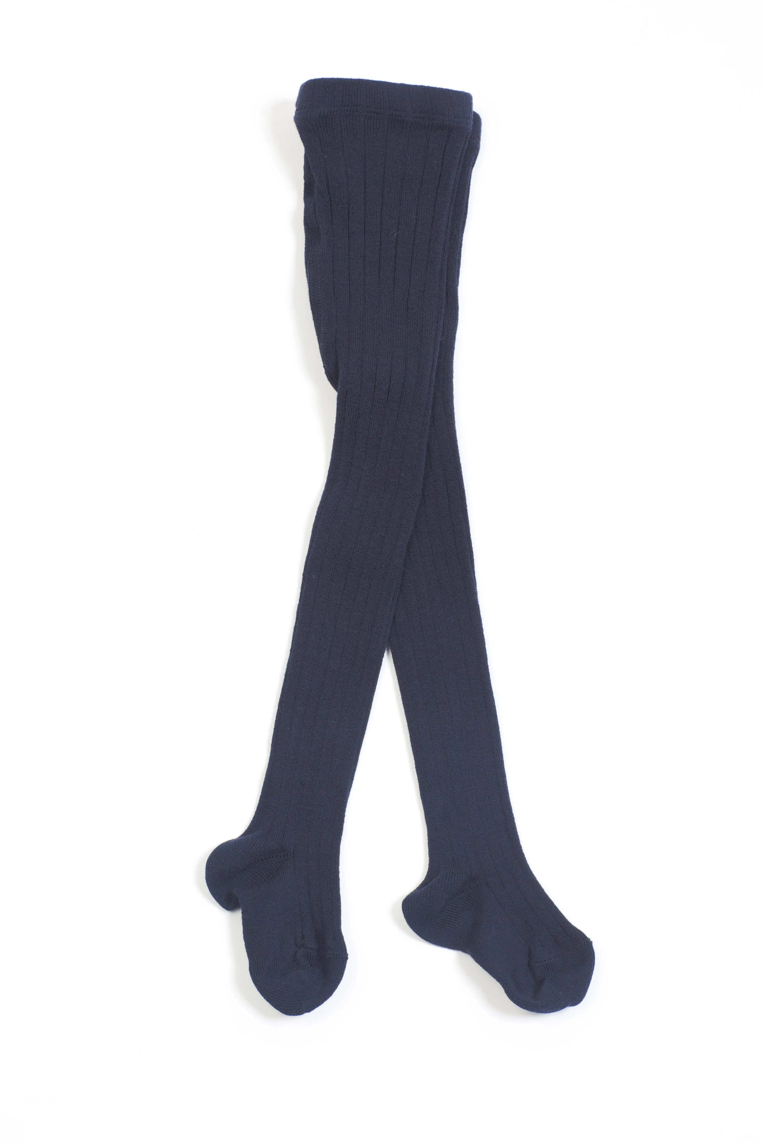 Cotton ribbed tights - French Navy