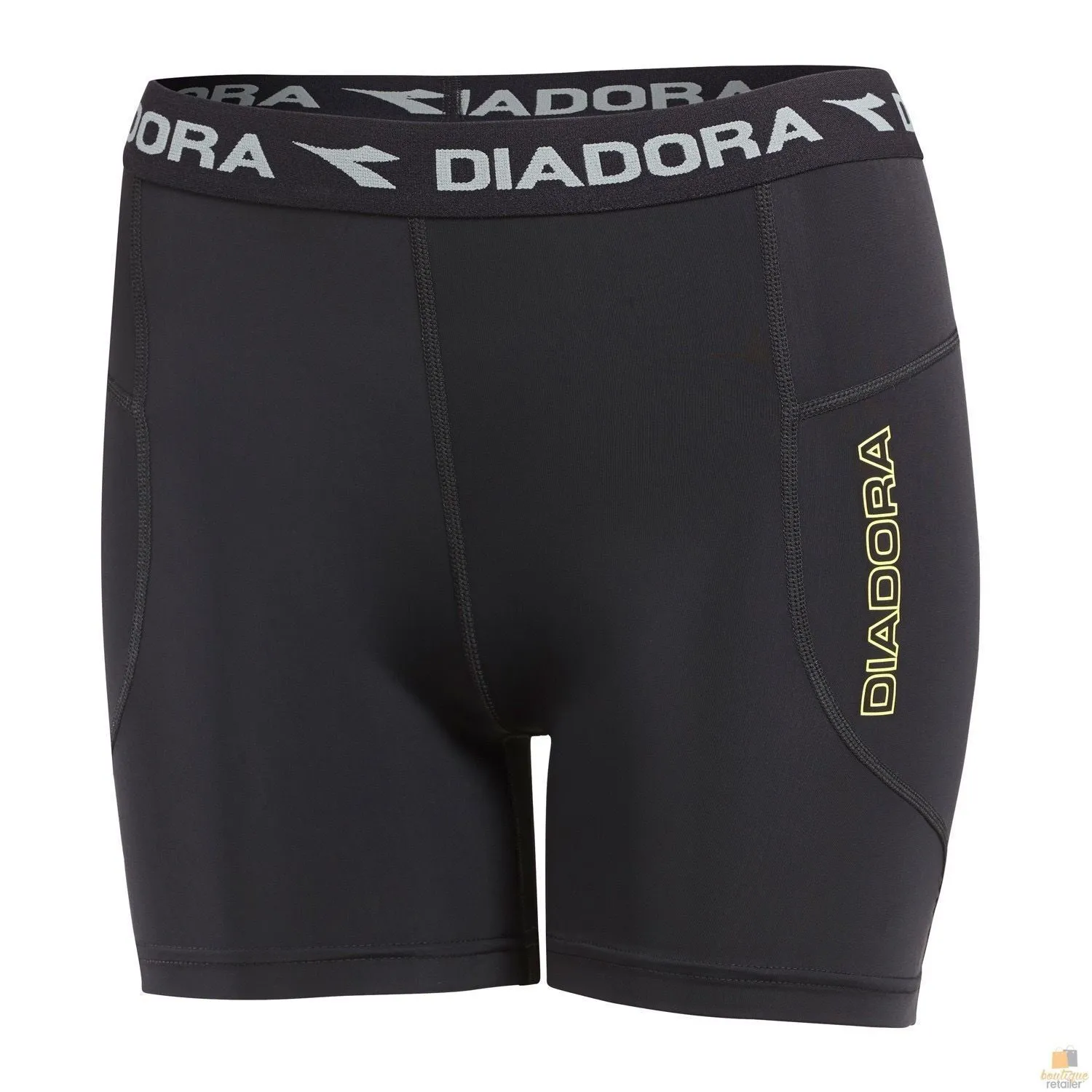 DIADORA Ladies Compression Shorts Thermal Fitness Gym Yoga - Black