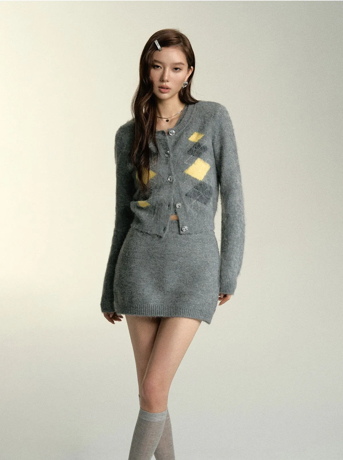 Diamond Wool Knitted Cardigan/Vest SOM0065