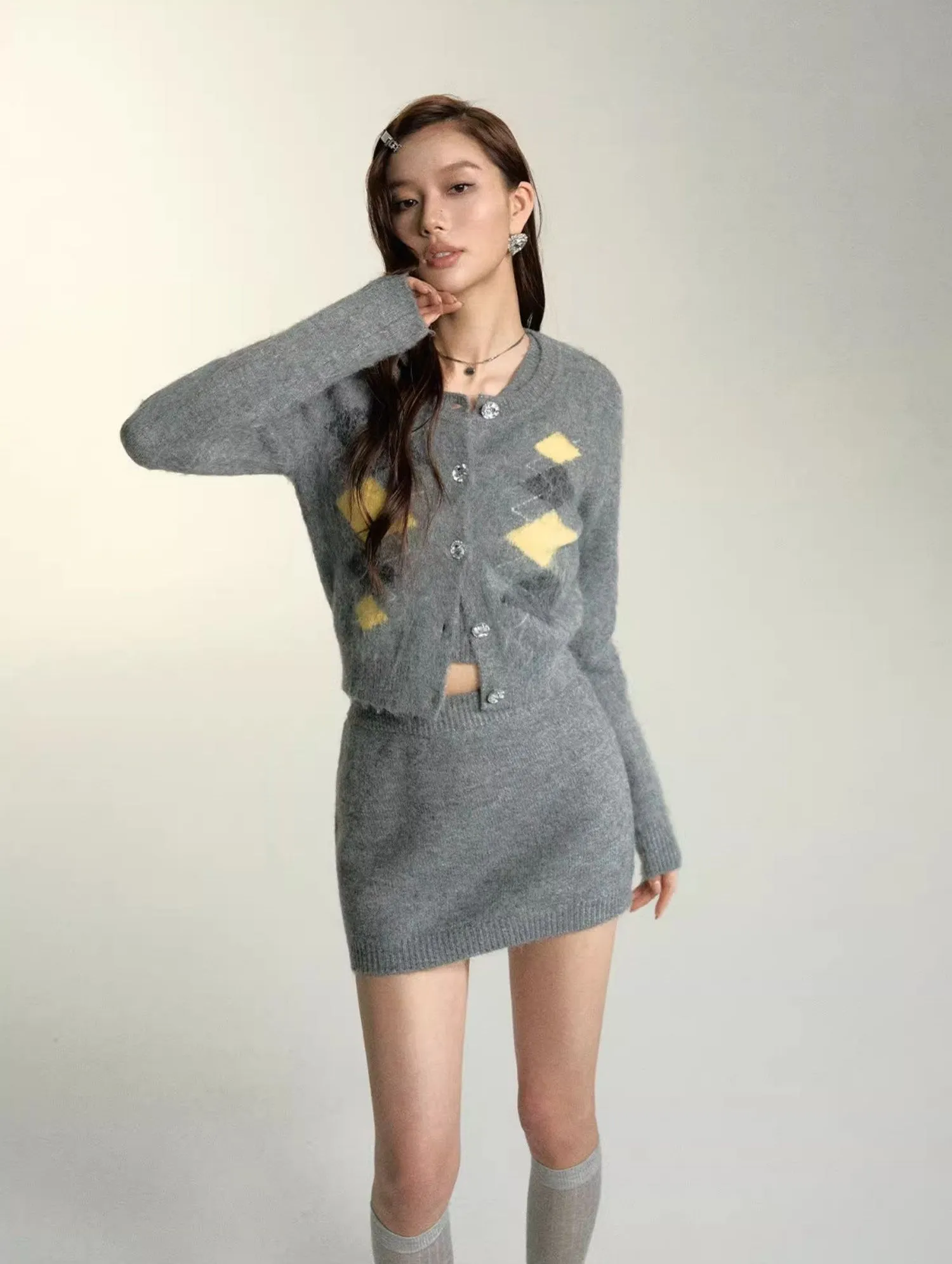 Diamond Wool Knitted Cardigan/Vest SOM0065