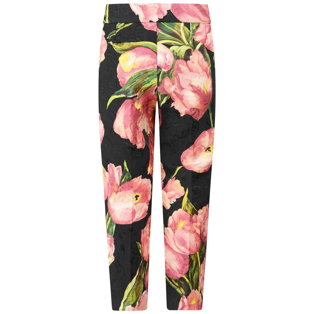 Dolce & Gabbana Girls & Pink Tulip Jacquard Trousers