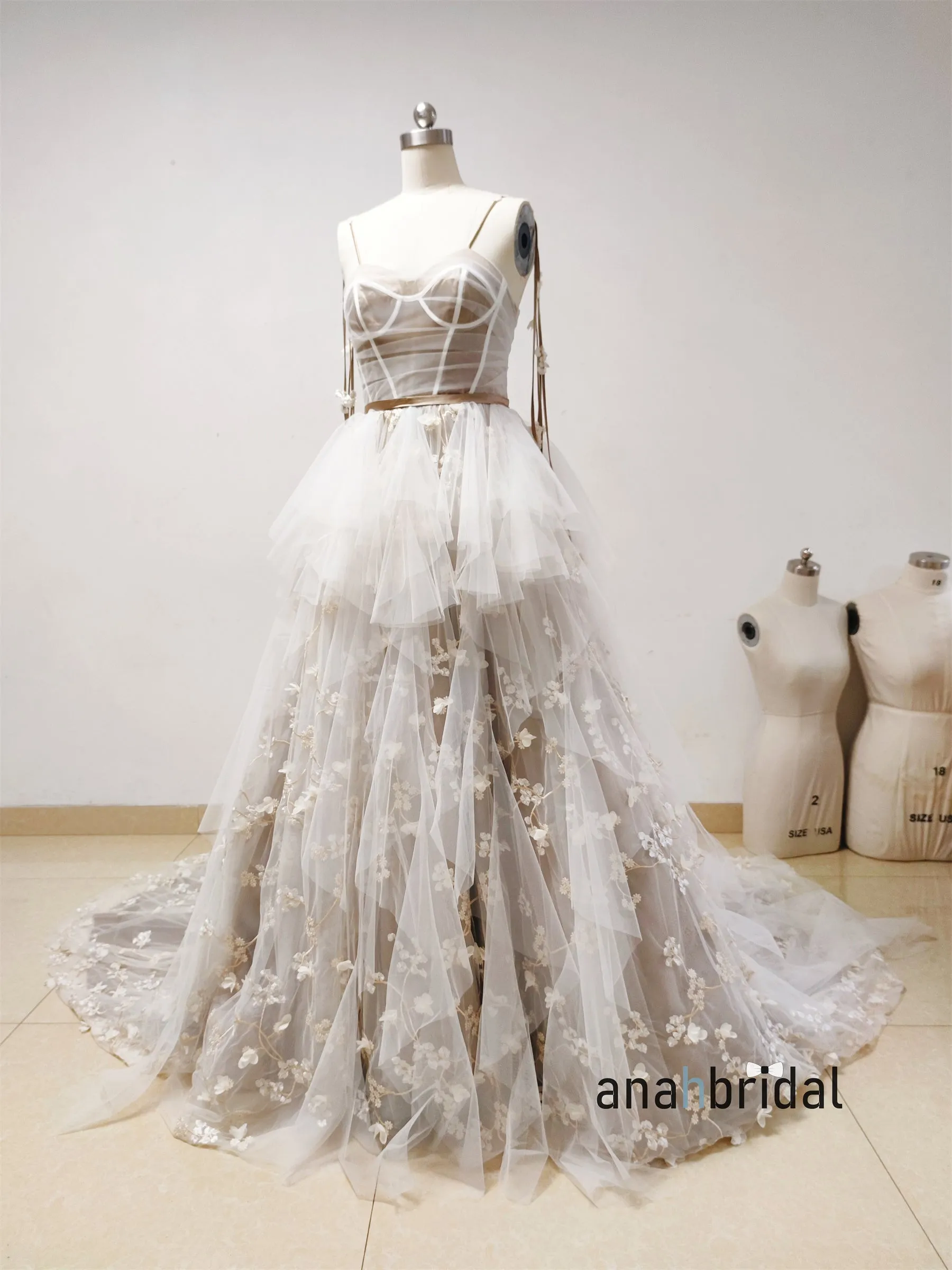 Embroidered Lace Tulle Photo Shoot Dress