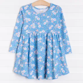 Faye Dress, Flower Power Blue