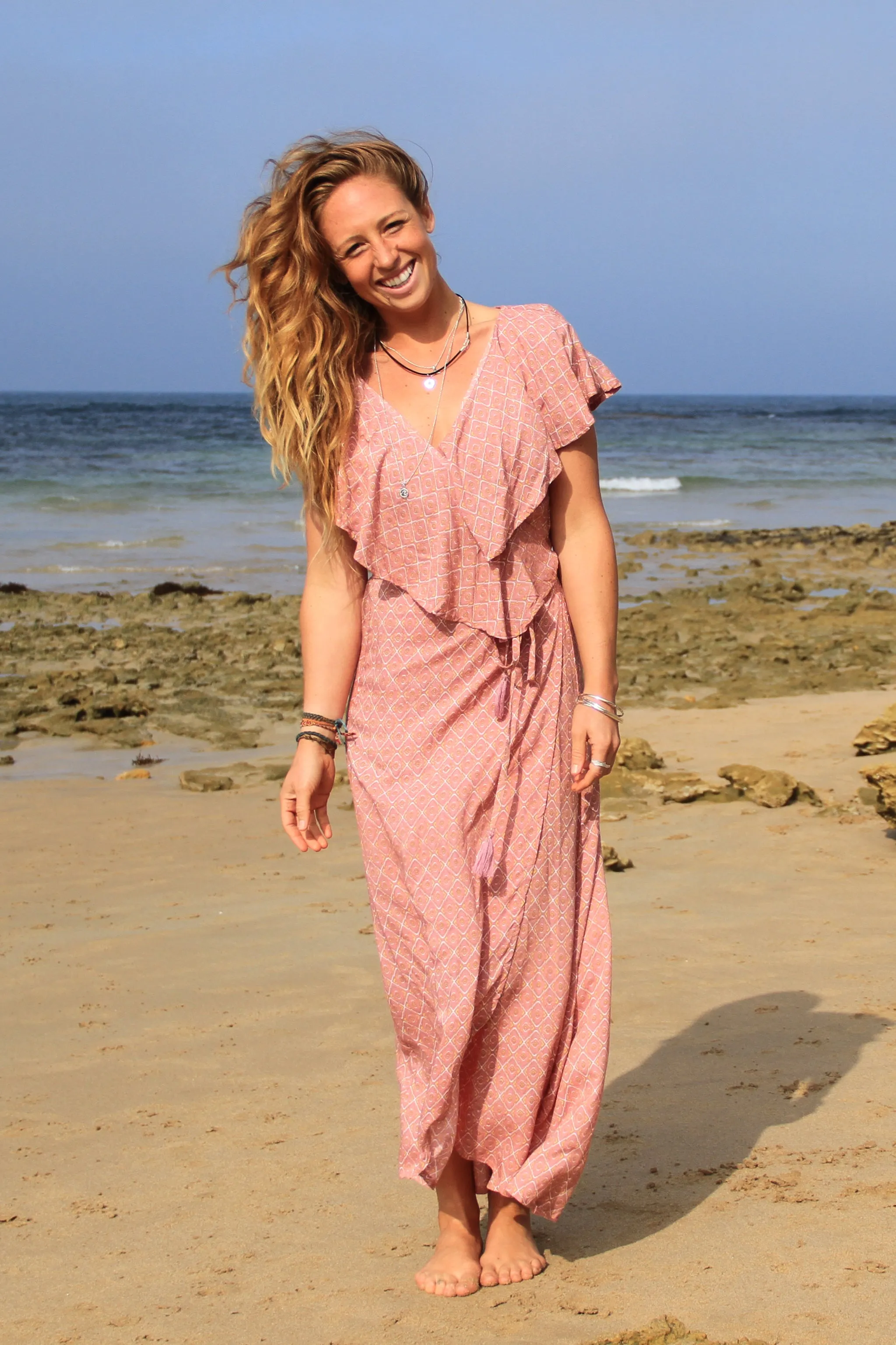 Flamingo Wrap Dress Rose Quartz Jewel