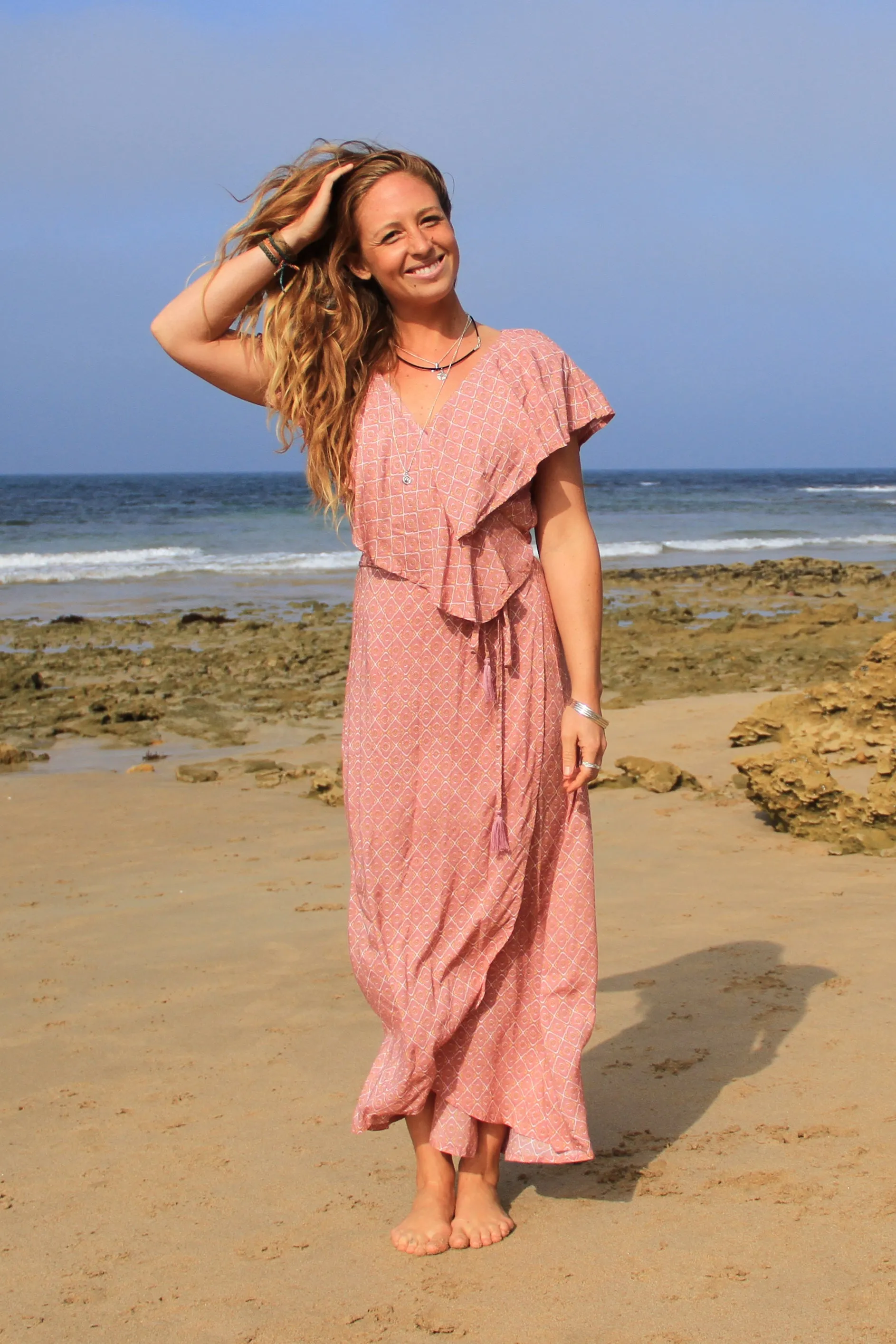 Flamingo Wrap Dress Rose Quartz Jewel