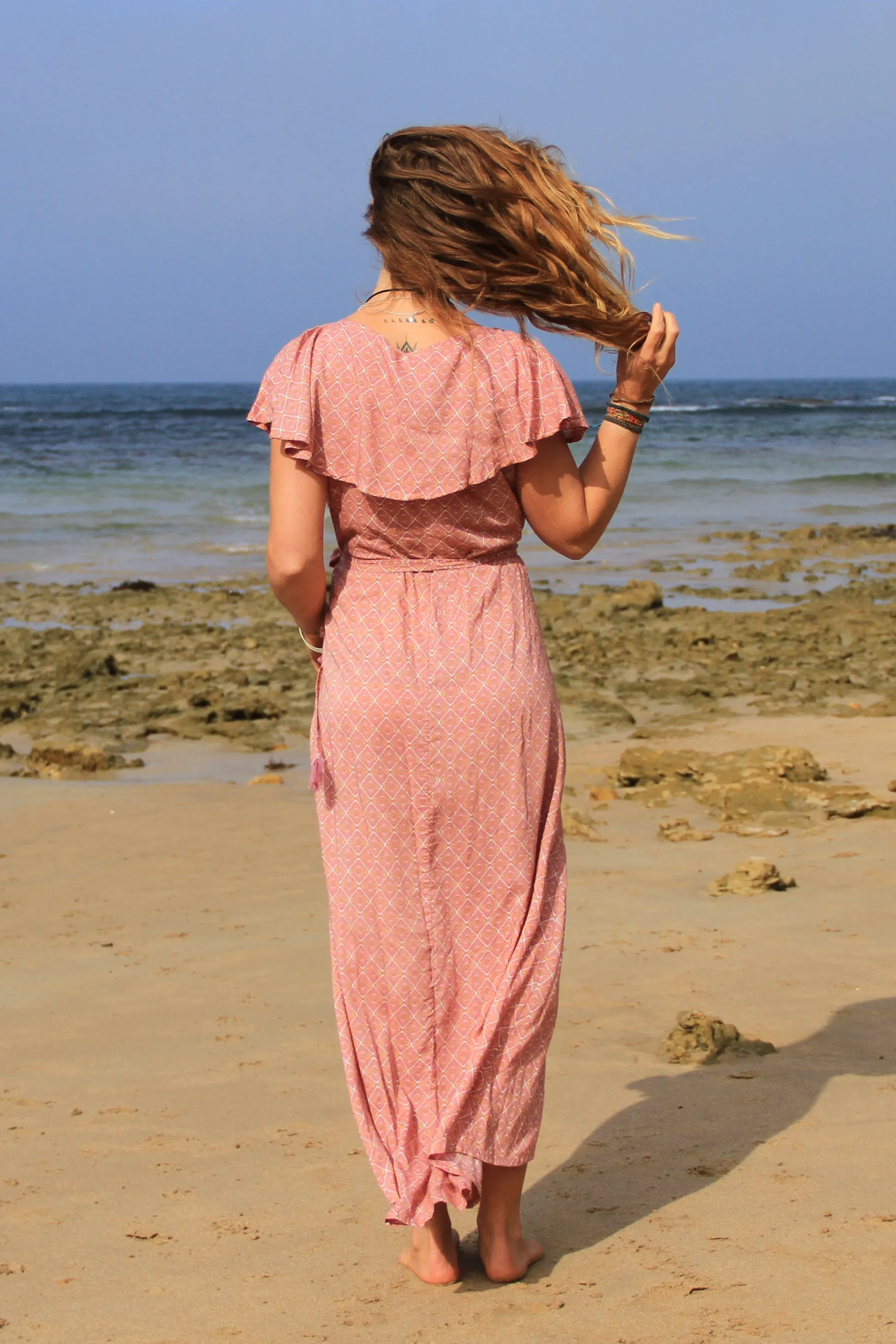 Flamingo Wrap Dress Rose Quartz Jewel