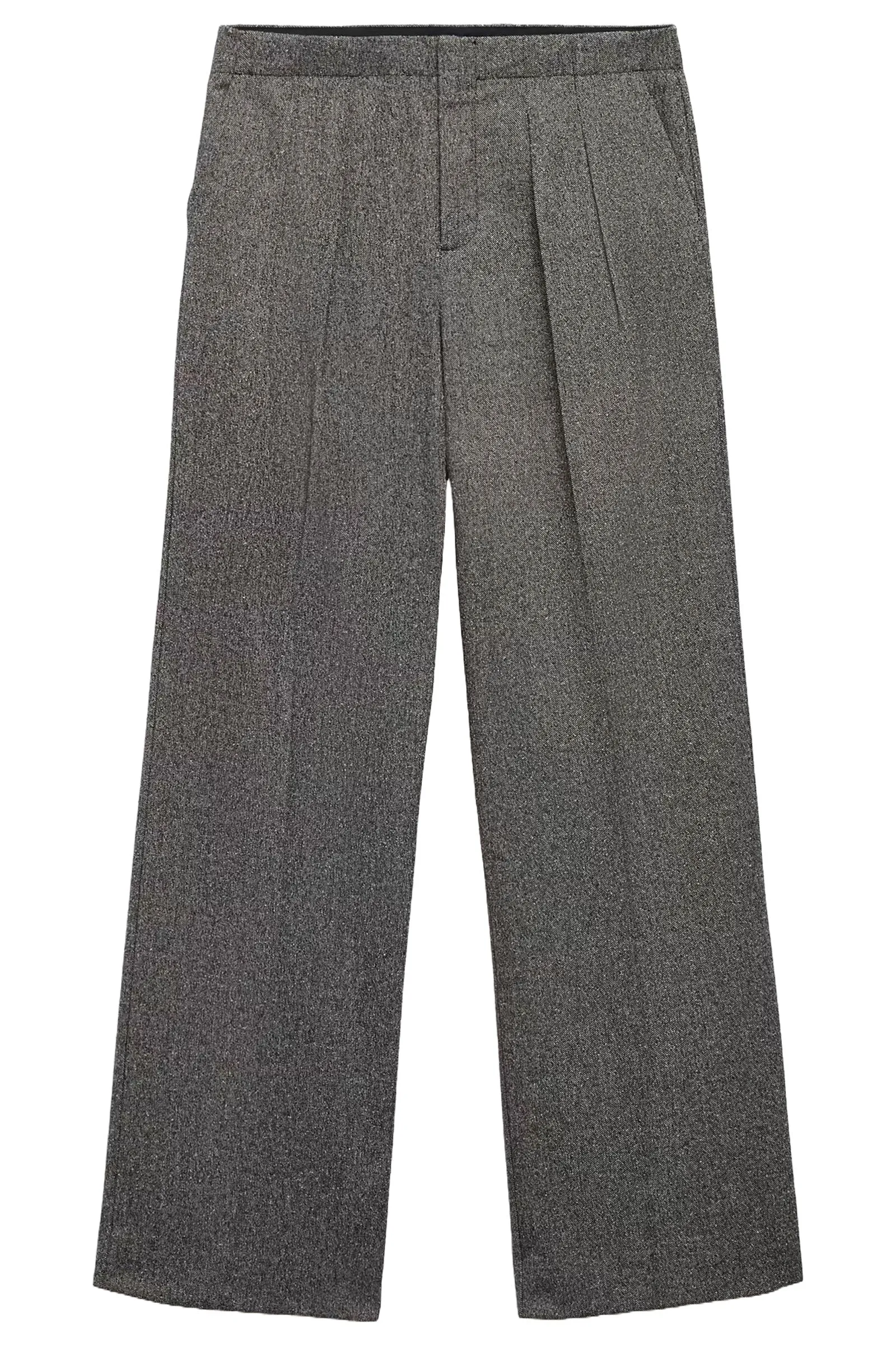 Flecked Pleated Trousers