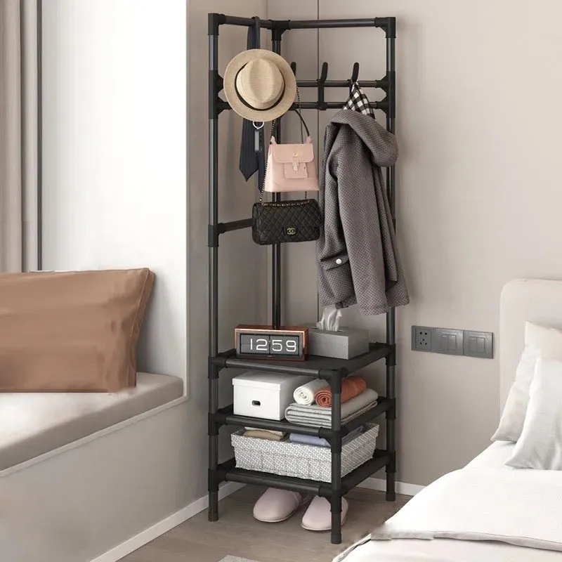 Freestabding 3 Tier Shelf With Coat Hanger Rack F 52-8-1535