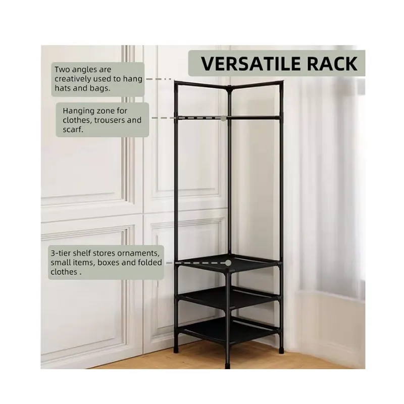 Freestabding 3 Tier Shelf With Coat Hanger Rack F 52-8-1535