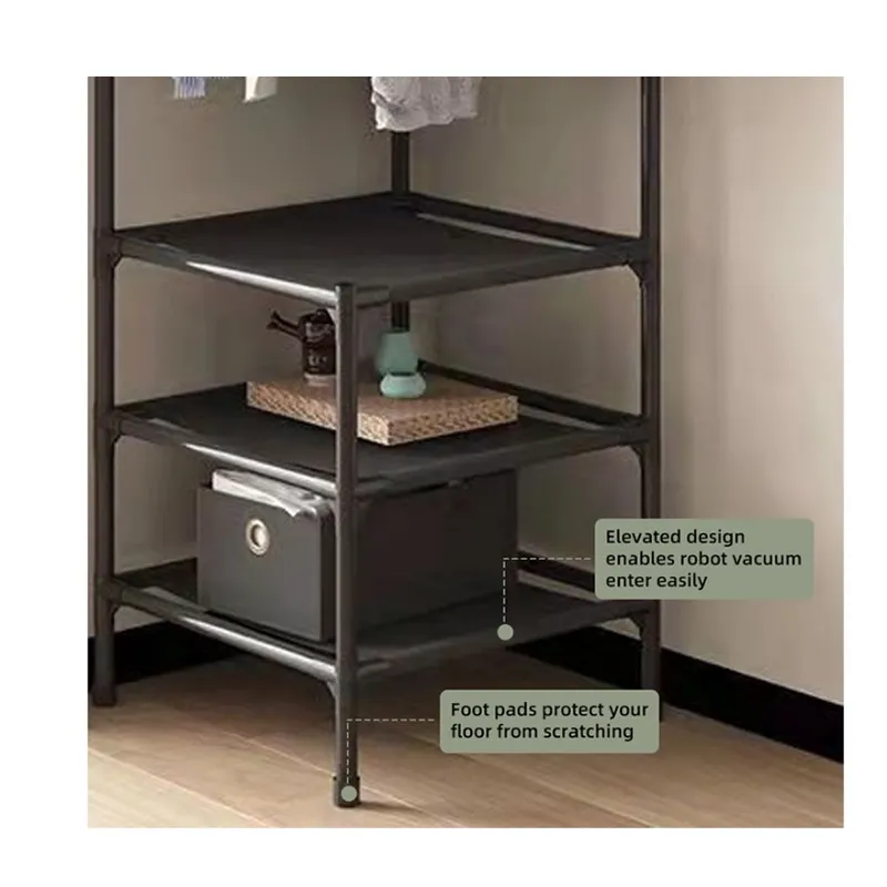 Freestabding 3 Tier Shelf With Coat Hanger Rack F 52-8-1535