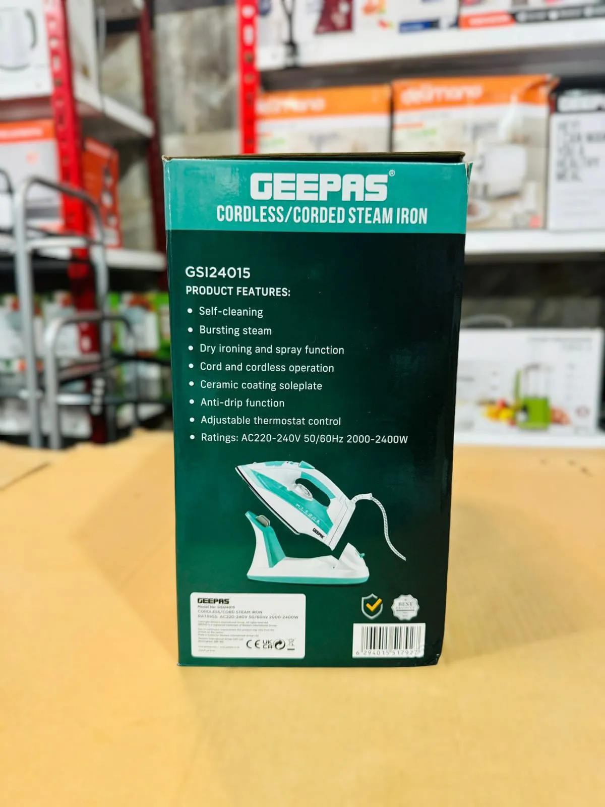 GEEPAS 2400W Cordless/Corded Steam Iron-24015