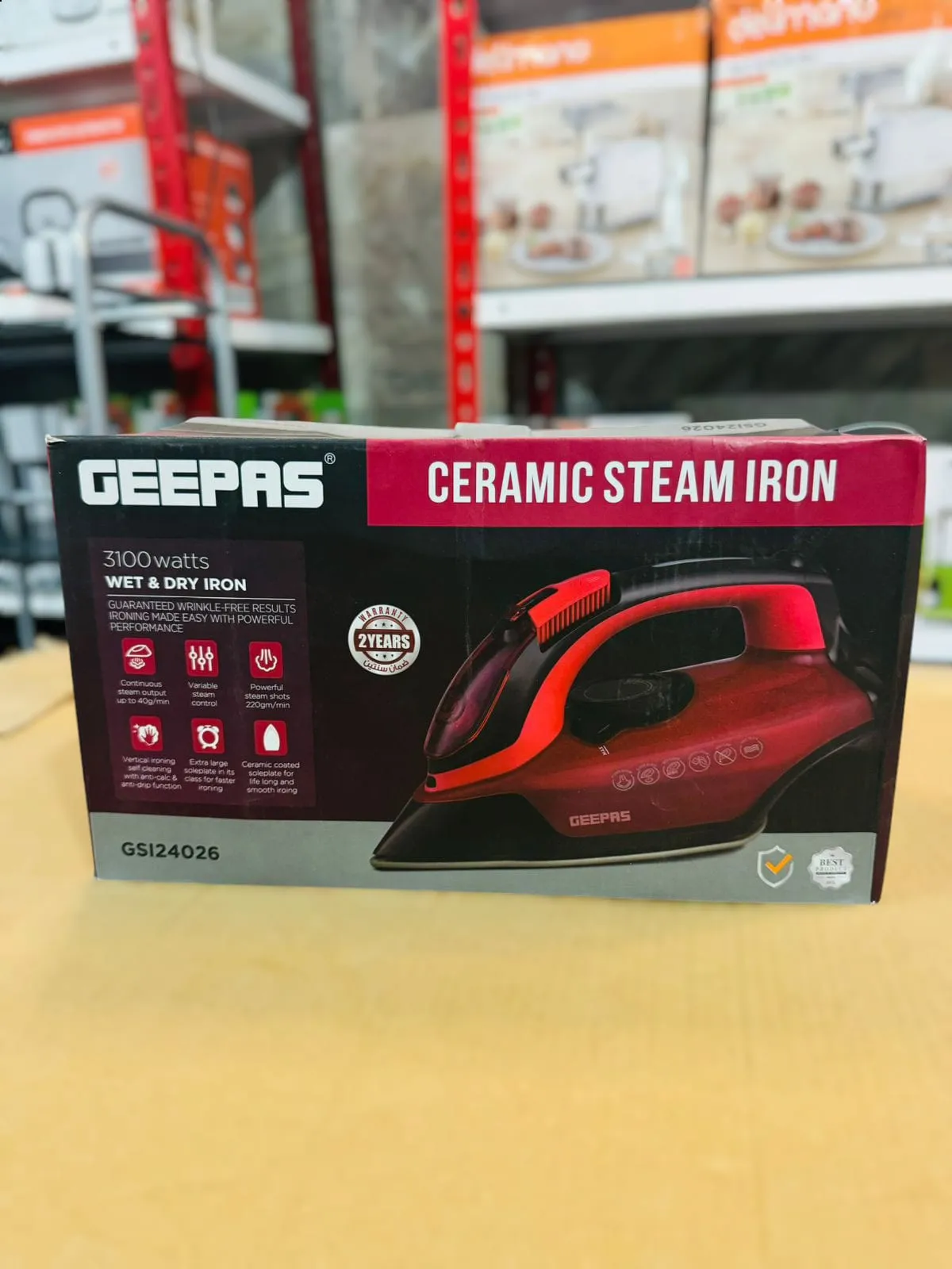 GEEPAS 3100W Ceramic Steam Iron-24026