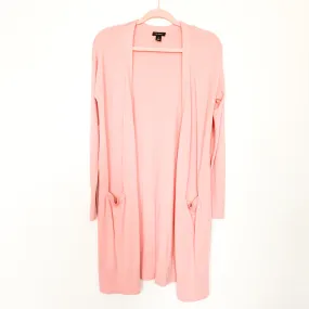 Halogen Pink Cashmere Blend Open Front Cardigan- Size S