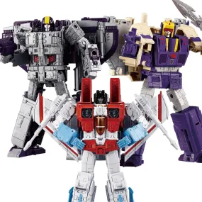 Hasbro Transformers Dramatic Capture Series DCS-3 Triple Threat Astrotrain, Blitzwing, and Starscream Set