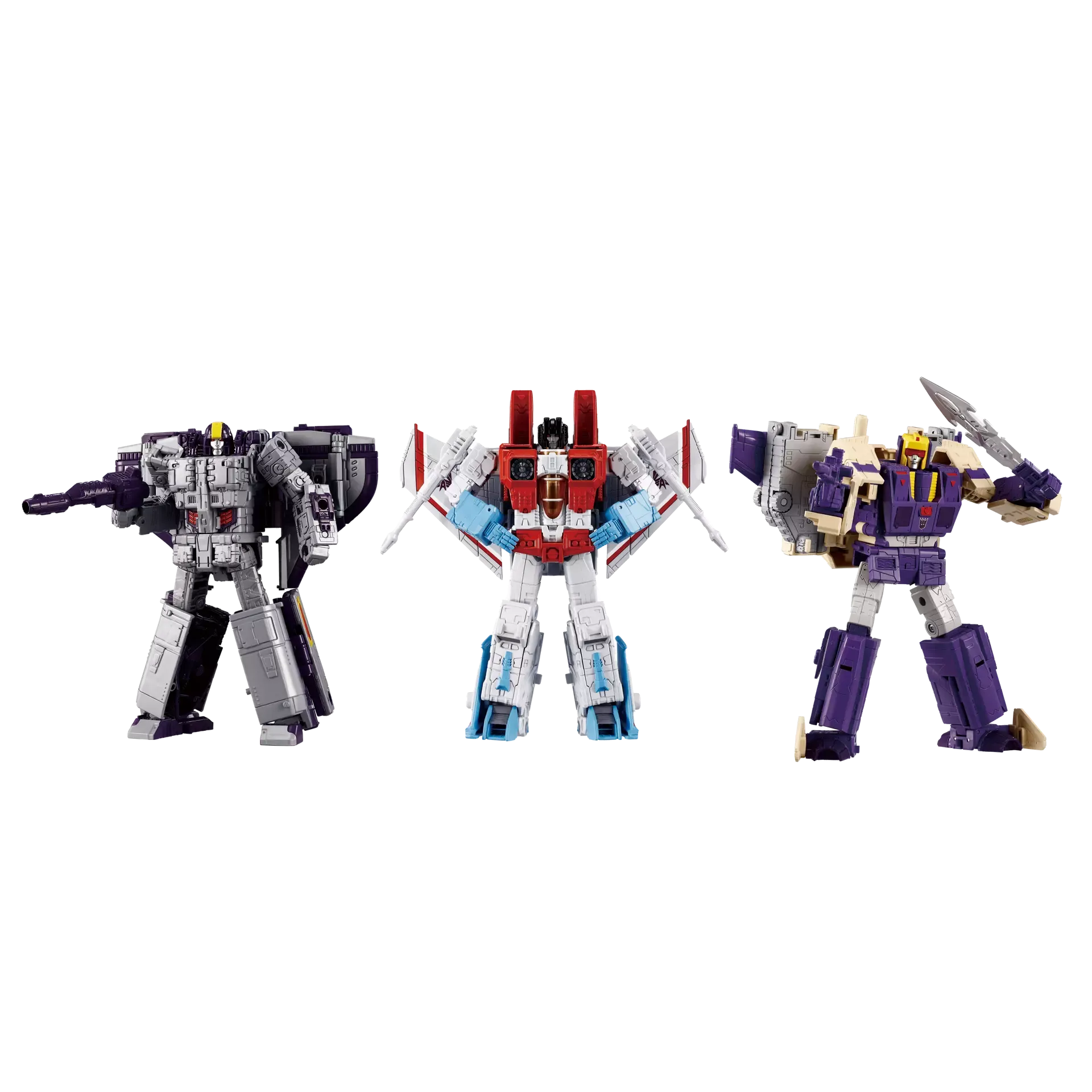 Hasbro Transformers Dramatic Capture Series DCS-3 Triple Threat Astrotrain, Blitzwing, and Starscream Set